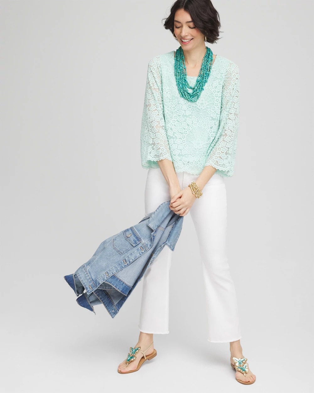 Chico's Great Value | Scalloped Hem Lace Top