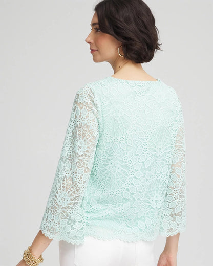 Chico's Great Value | Scalloped Hem Lace Top