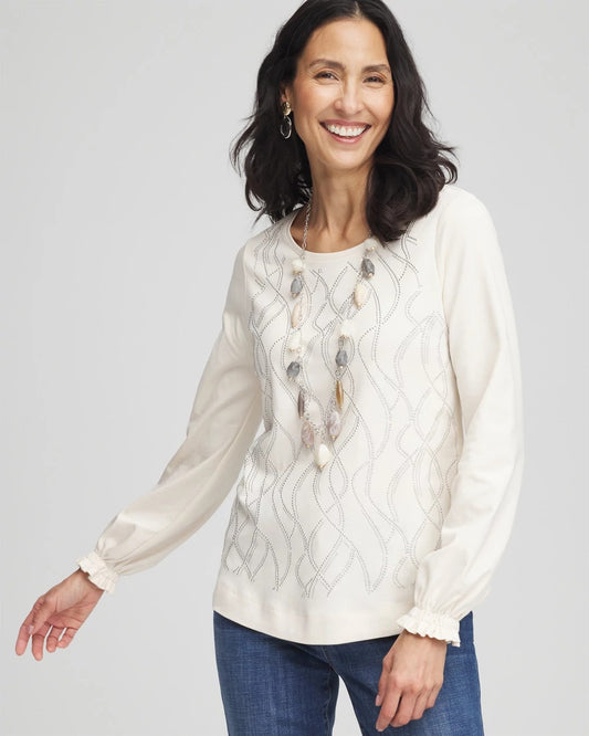 Chico's Quality | Embellished Long-sleeve Top
