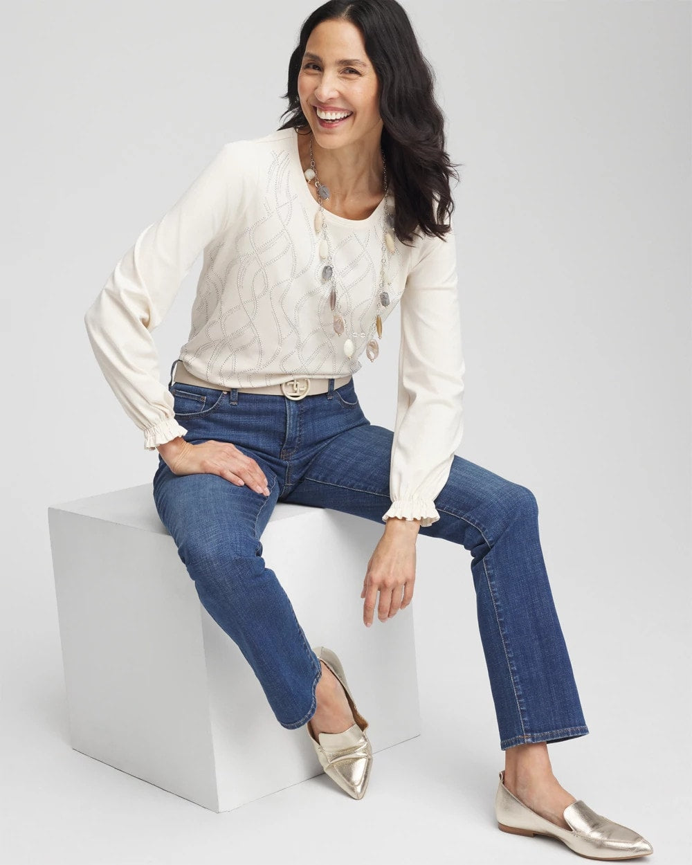 Chico's Quality | Embellished Long-sleeve Top