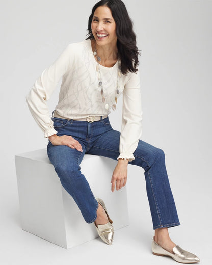 Chico's Quality | Embellished Long-sleeve Top