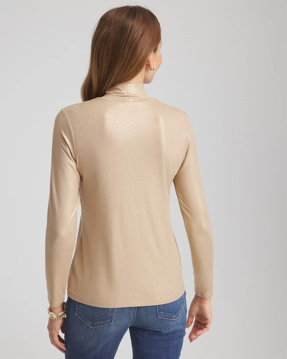 Chico's Great Value | Touch of Cool™ Foil Mock Neck Layering Tee