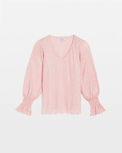 Chico's Signature | Crinkle Bodre Voop Neck Top