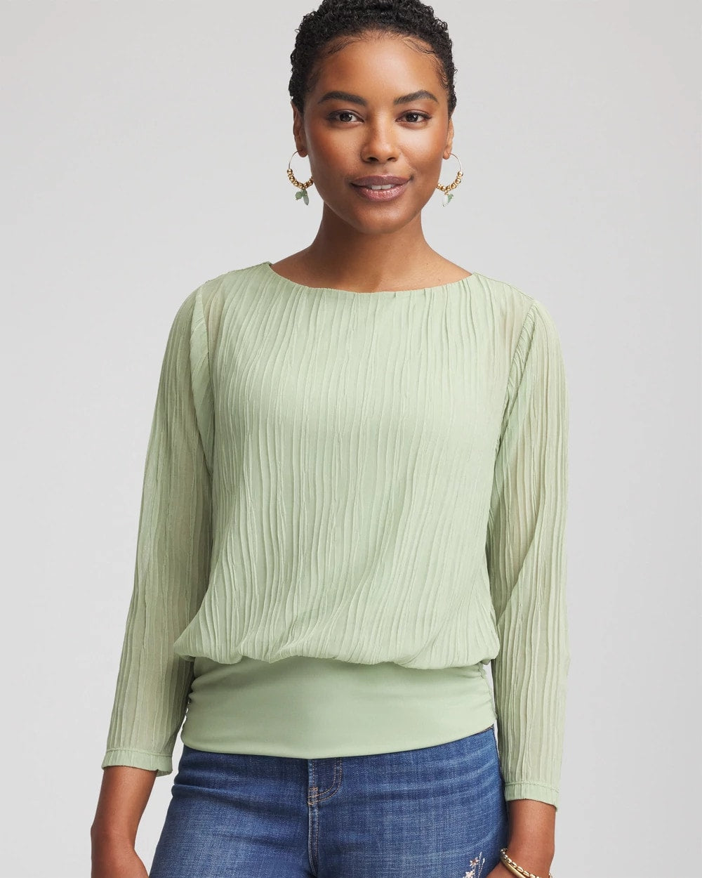 Chico's Best Price | Touch of Cool™ Textured Banded-Hem Top