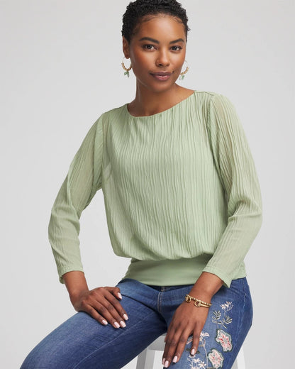 Chico's Best Price | Touch of Cool™ Textured Banded-Hem Top