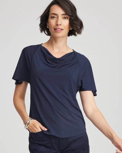 Chico's Premium | Jersey Knit Cowlneck Tee