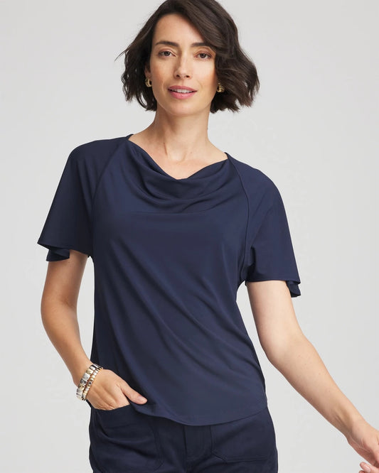 Chico's Premium | Jersey Knit Cowlneck Tee