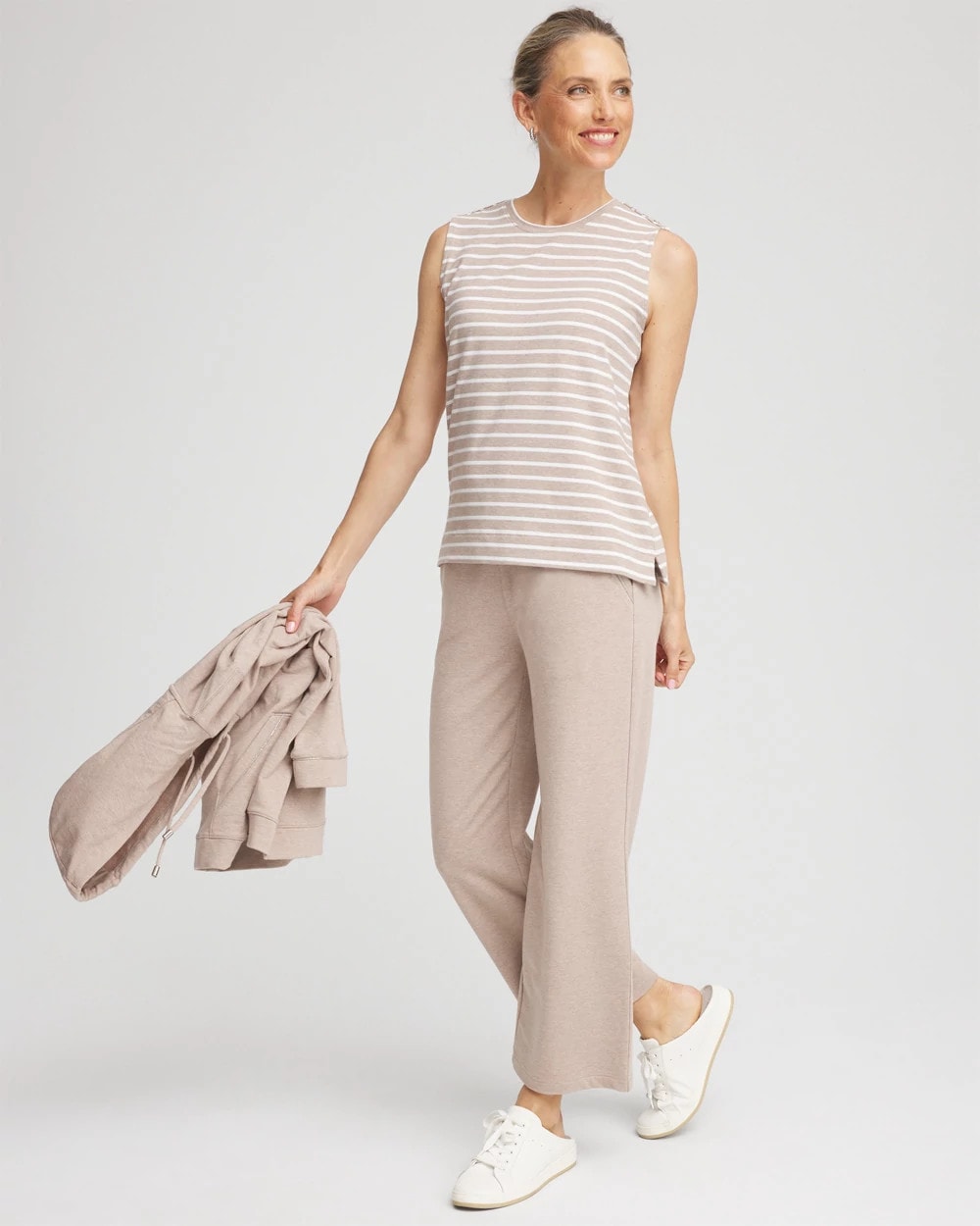 Chico's Best Price | Zenergy® UPF Sleeveless Metallic-Striped Tank