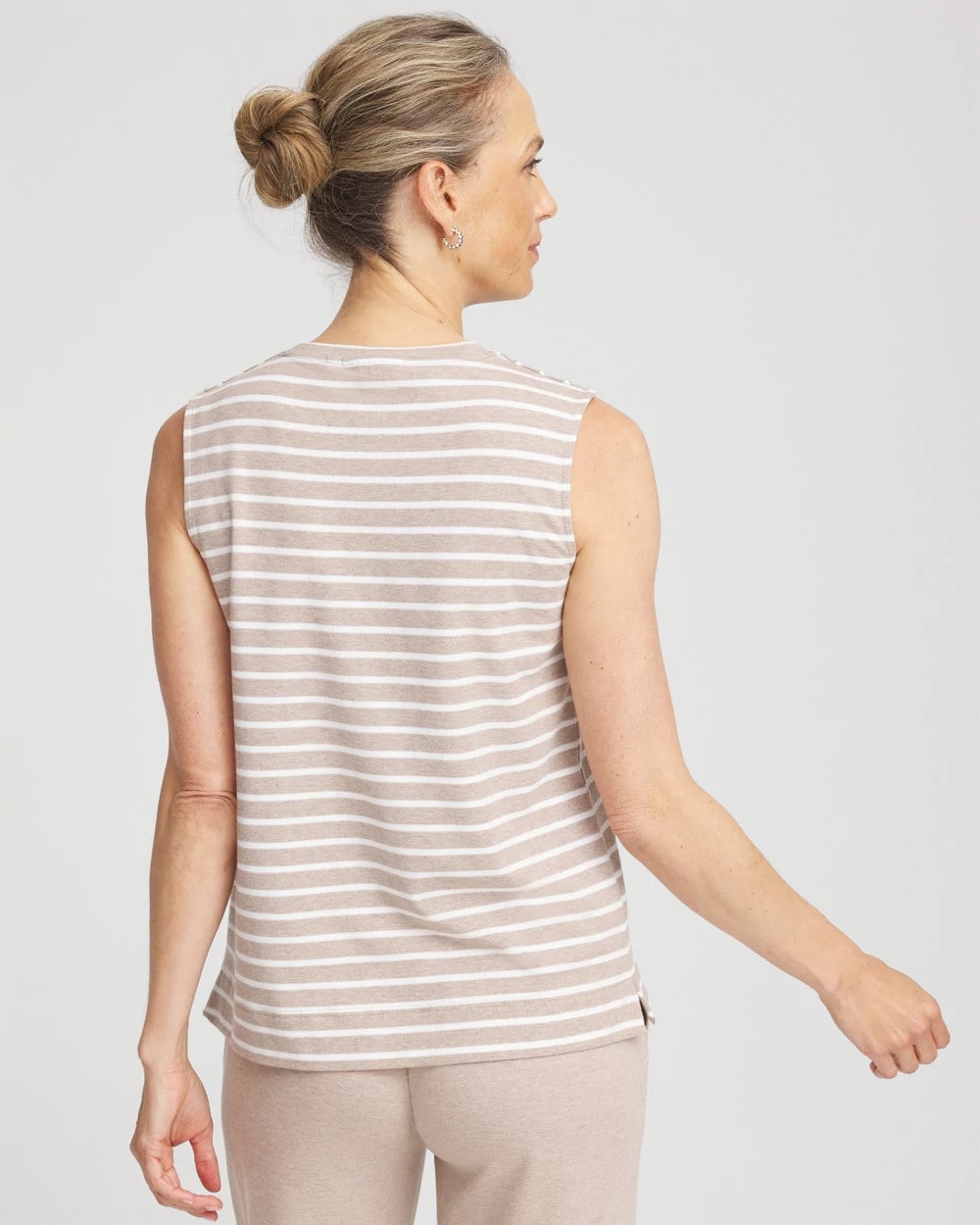 Chico's Best Price | Zenergy® UPF Sleeveless Metallic-Striped Tank