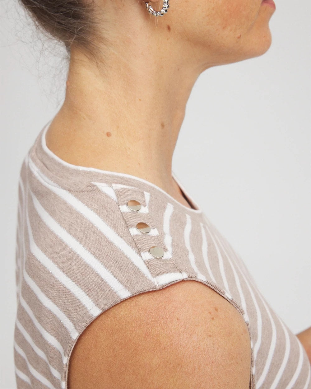 Chico's Best Price | Zenergy® UPF Sleeveless Metallic-Striped Tank