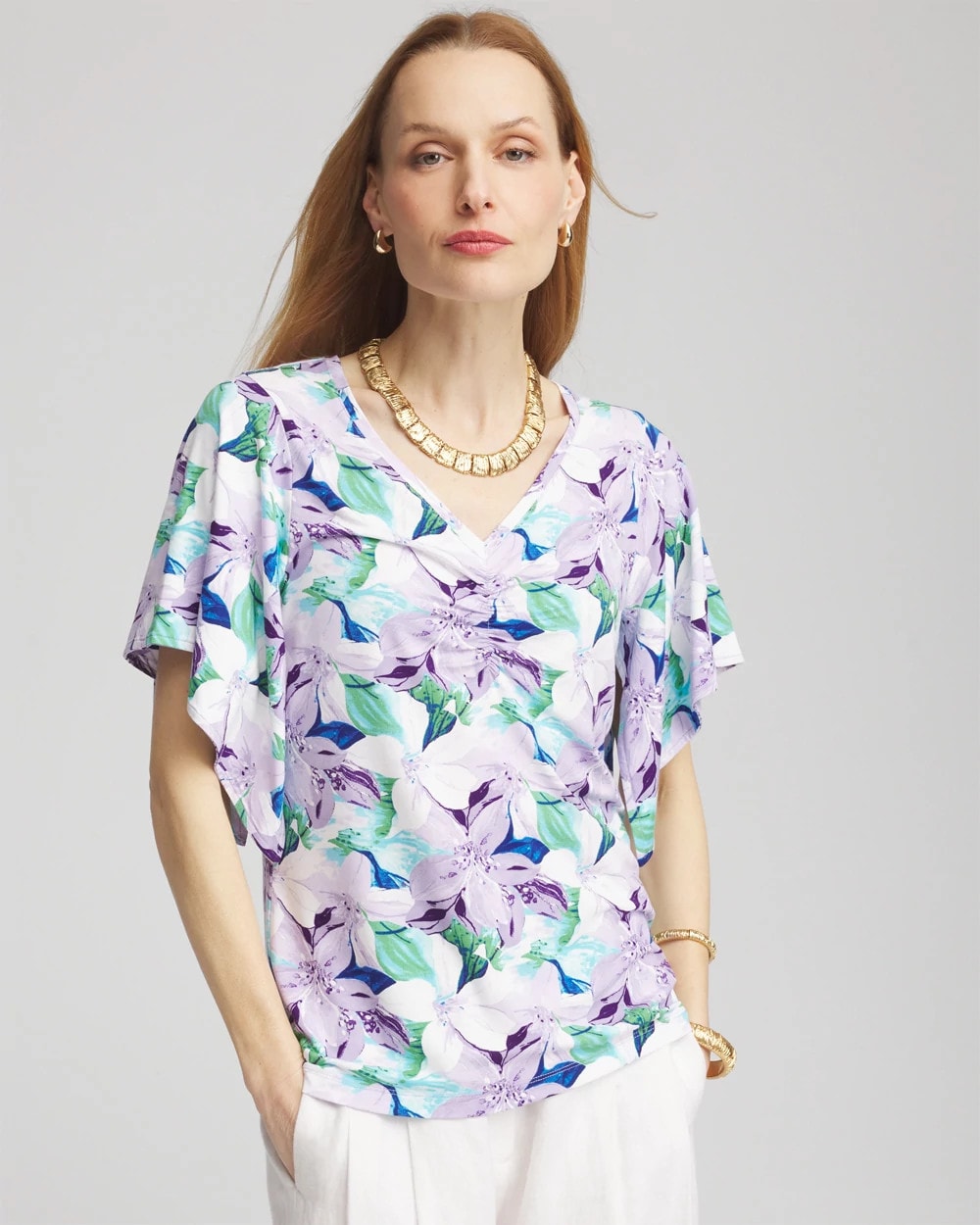 Chico's Customer Favorite | Touch of Cool™ Lily Handkerchief-Sleeve V-Neck Tee