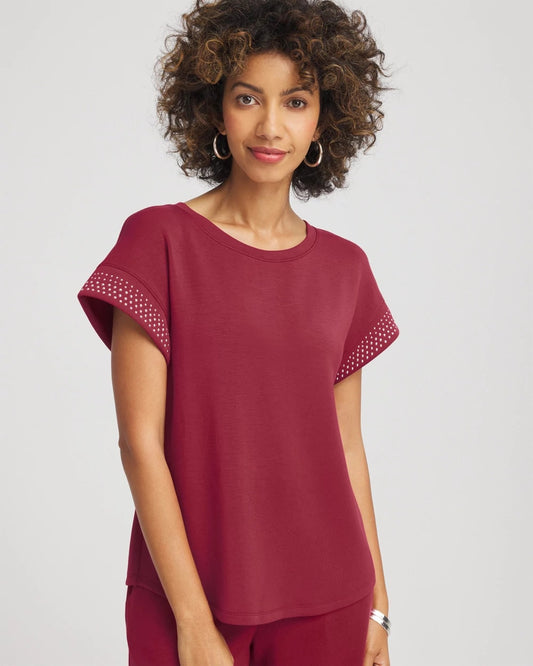 Chico's Sale | Zenergy® Embellished Short-Sleeve Top