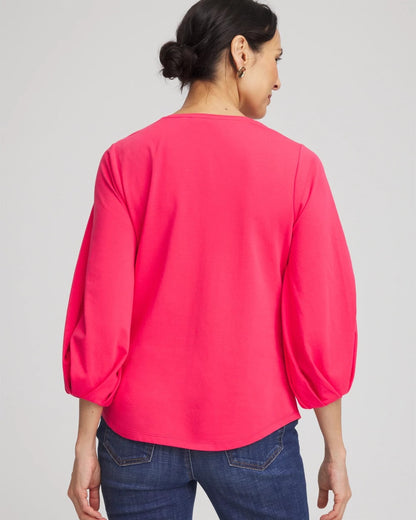 Chico's Top Pick | Cotton Tuck Sleeve Tee