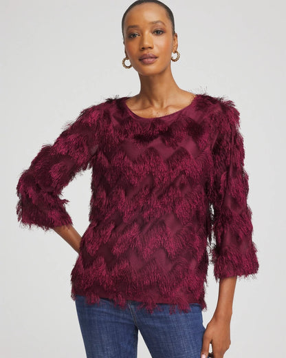 Chico's Sale | Chevron Fringe Party Top