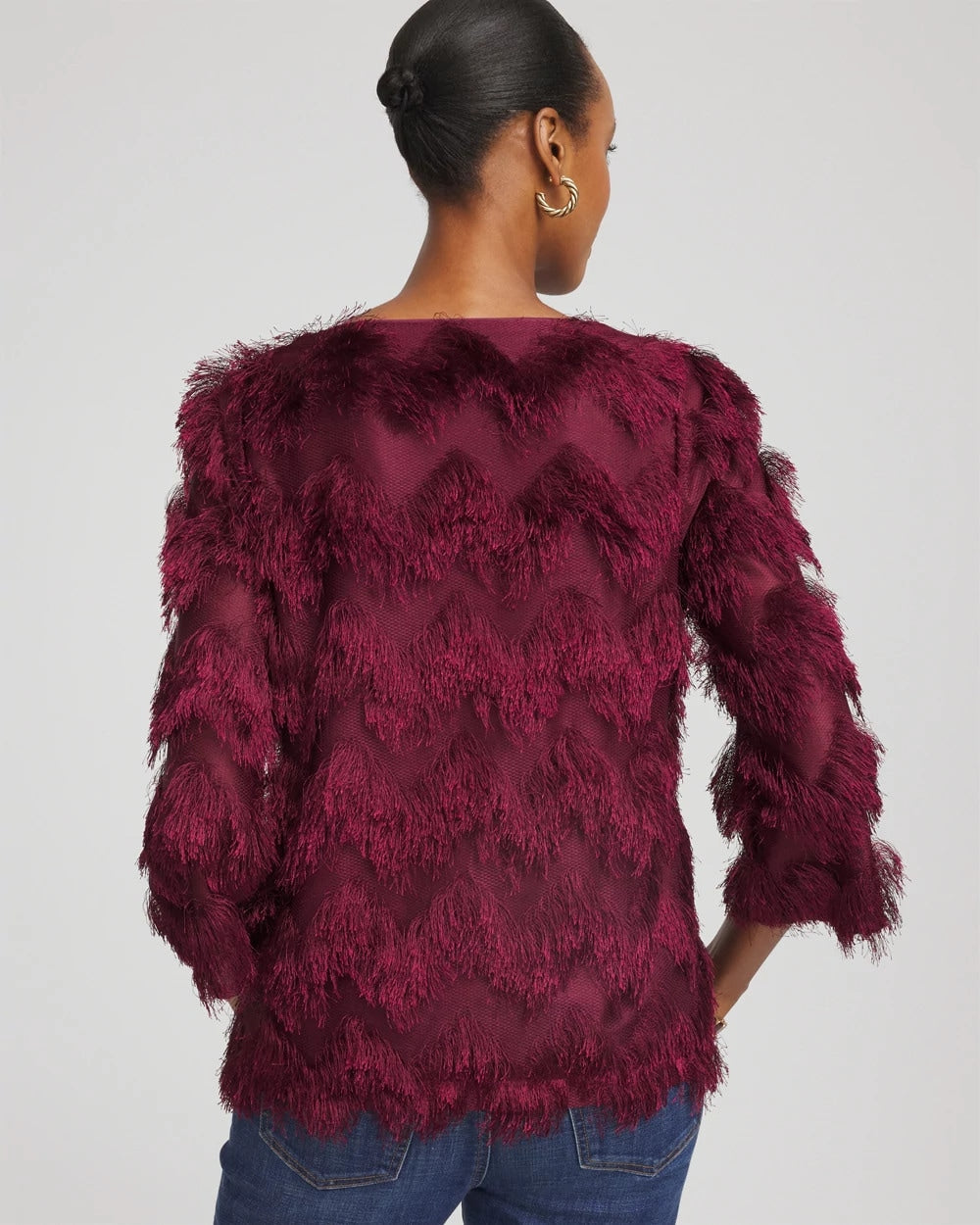 Chico's Sale | Chevron Fringe Party Top
