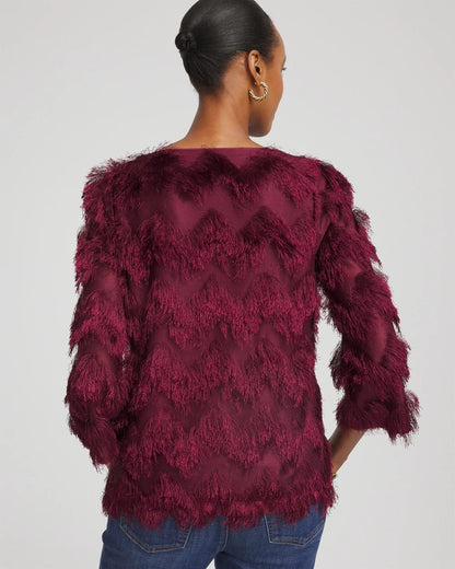 Chico's Sale | Chevron Fringe Party Top