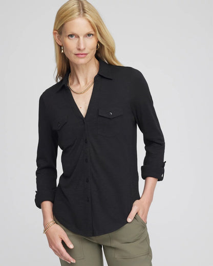 Chico's Hot Sale | Collared Henley Shirt