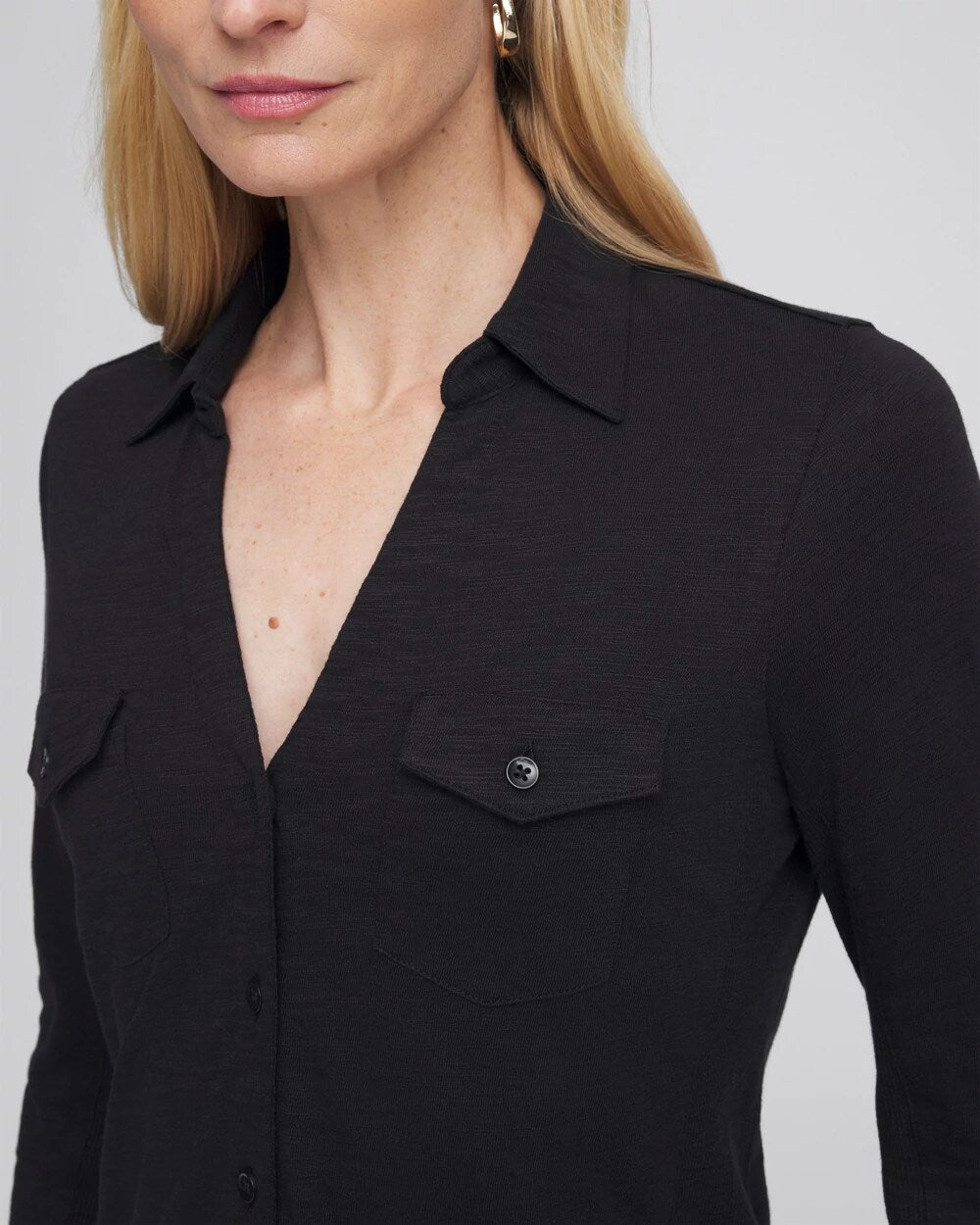 Chico's Hot Sale | Collared Henley Shirt
