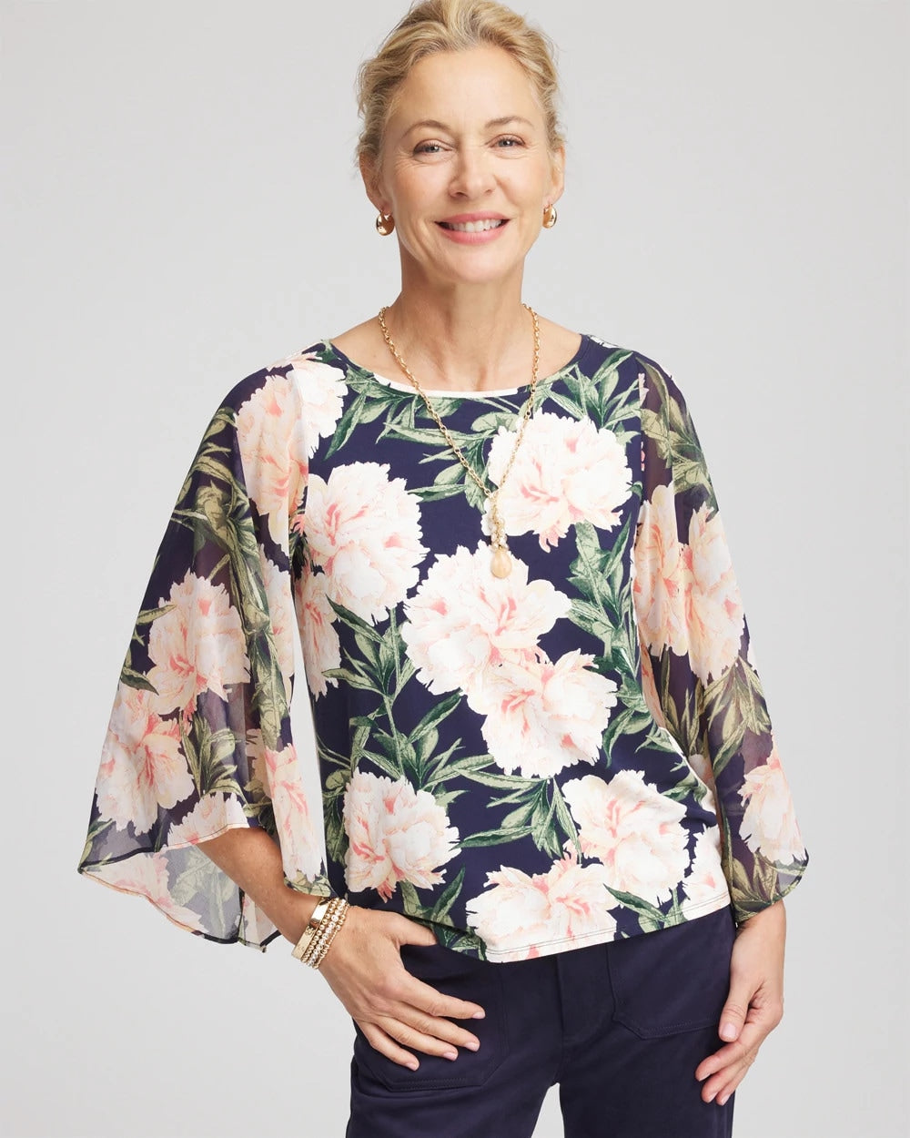 Chico's Sale | Georgette Angel-Sleeved Top