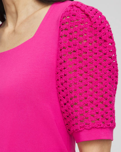 Chico's Popular | Touch of Cool™ Crochet Lace Square-Neck Tee