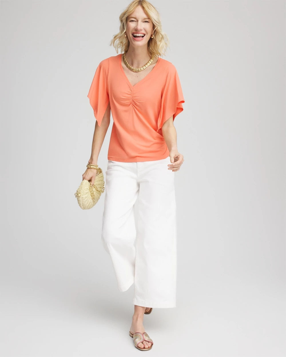 Chico's Value | Touch of Cool™ Handkerchief-Sleeve V-Neck Tee
