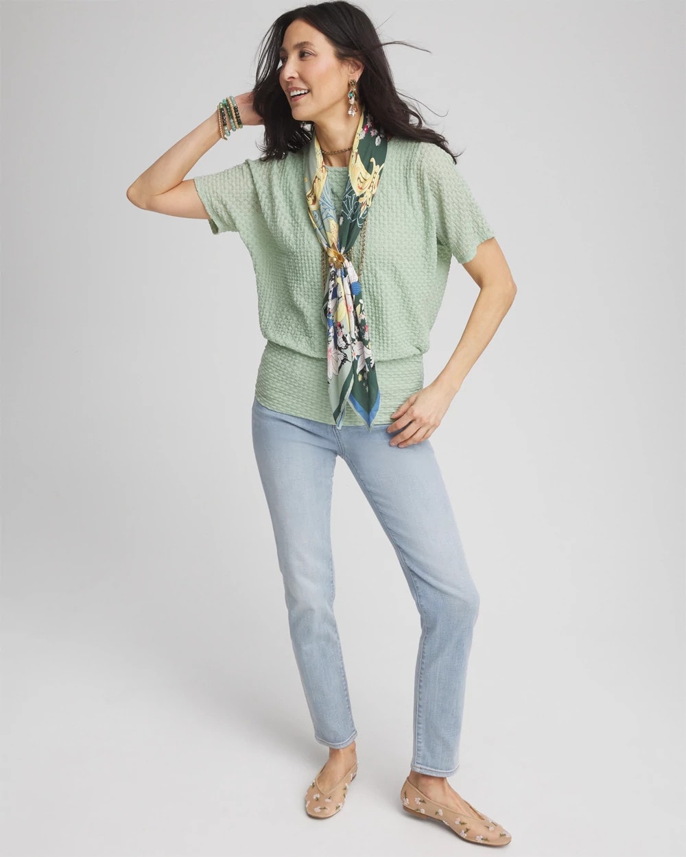 Chico's Popular | Jacquard Banded Hem Top