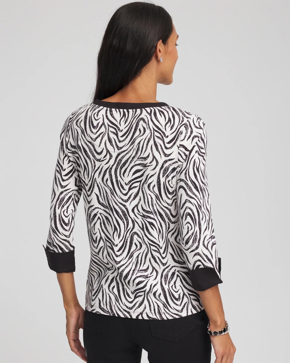 Chico's Quality | Pima Jewel Neck Contrast Tee