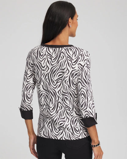 Chico's Quality | Pima Jewel Neck Contrast Tee