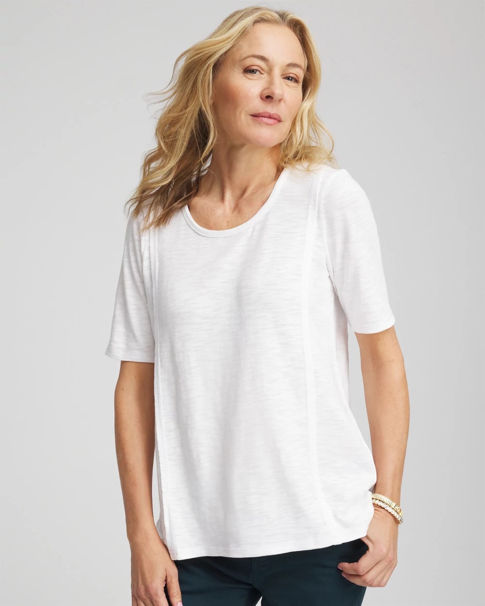 Chico's Trending | Slub Paneled Elbow Tee