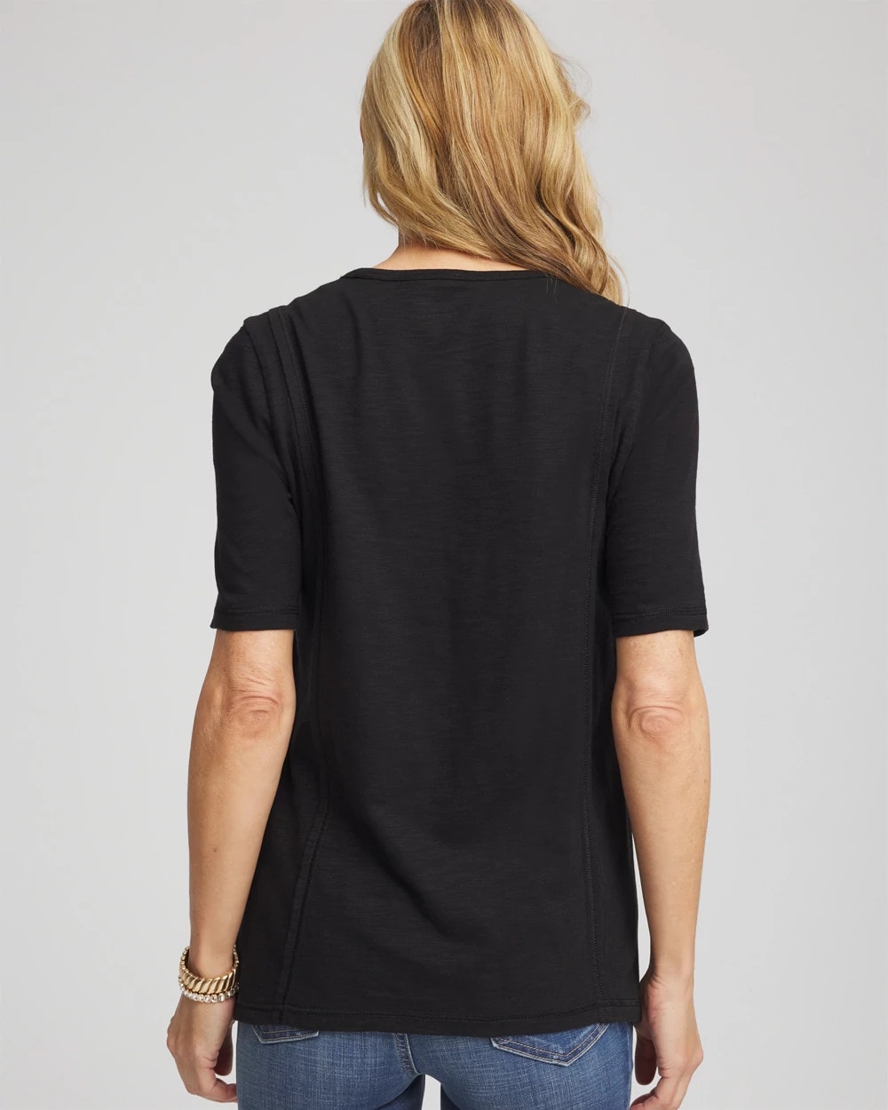Chico's Essential | Slub Paneled Elbow Tee