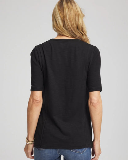 Chico's Essential | Slub Paneled Elbow Tee