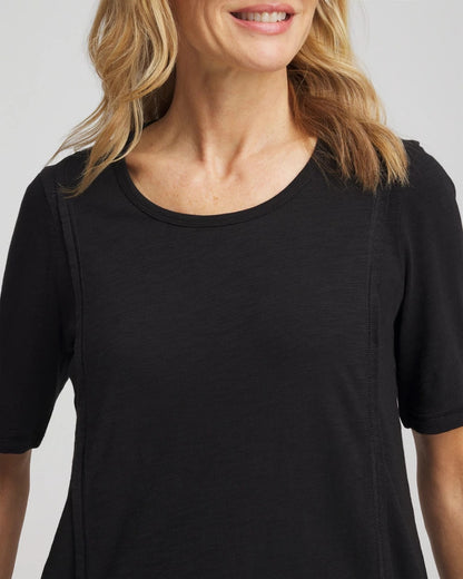 Chico's Essential | Slub Paneled Elbow Tee