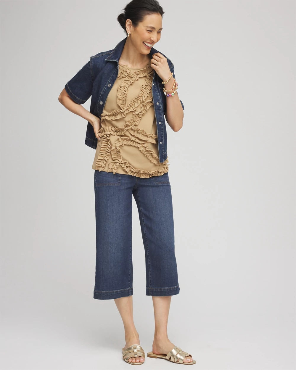 Chico's Trending | Sleeveless Ruffle-Appliqué Tank Top