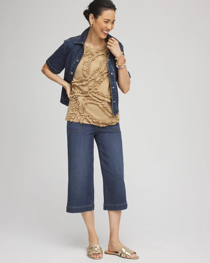 Chico's Trending | Sleeveless Ruffle-Appliqué Tank Top