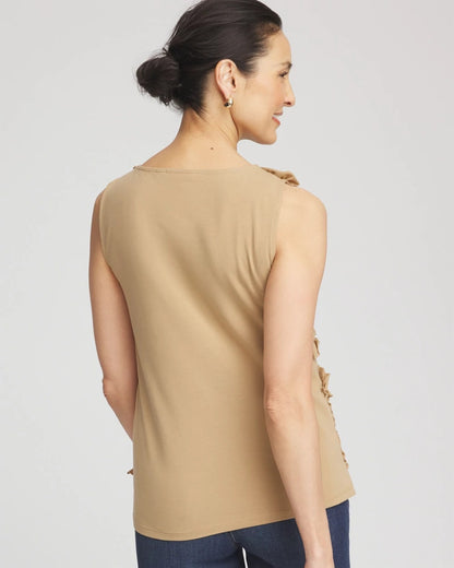 Chico's Trending | Sleeveless Ruffle-Appliqué Tank Top