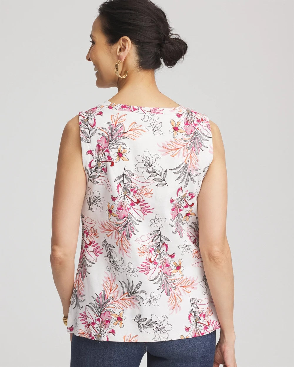 Chico's Discount | Floral Sleeveless V-Neck Tank