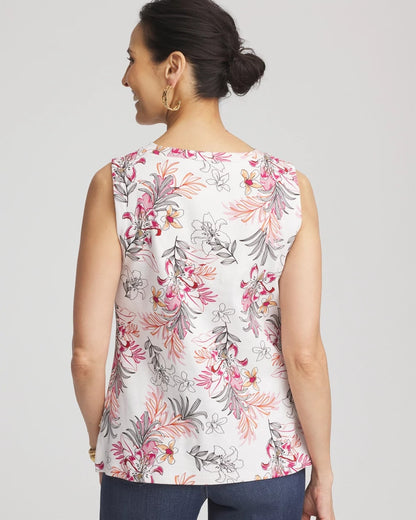 Chico's Discount | Floral Sleeveless V-Neck Tank