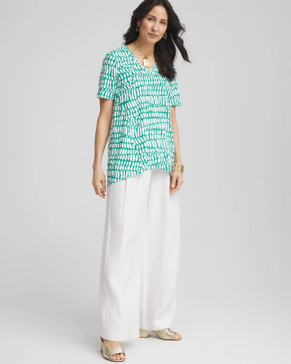 Chico's New | Tropical Short Sleeve Forward-Seam Tee