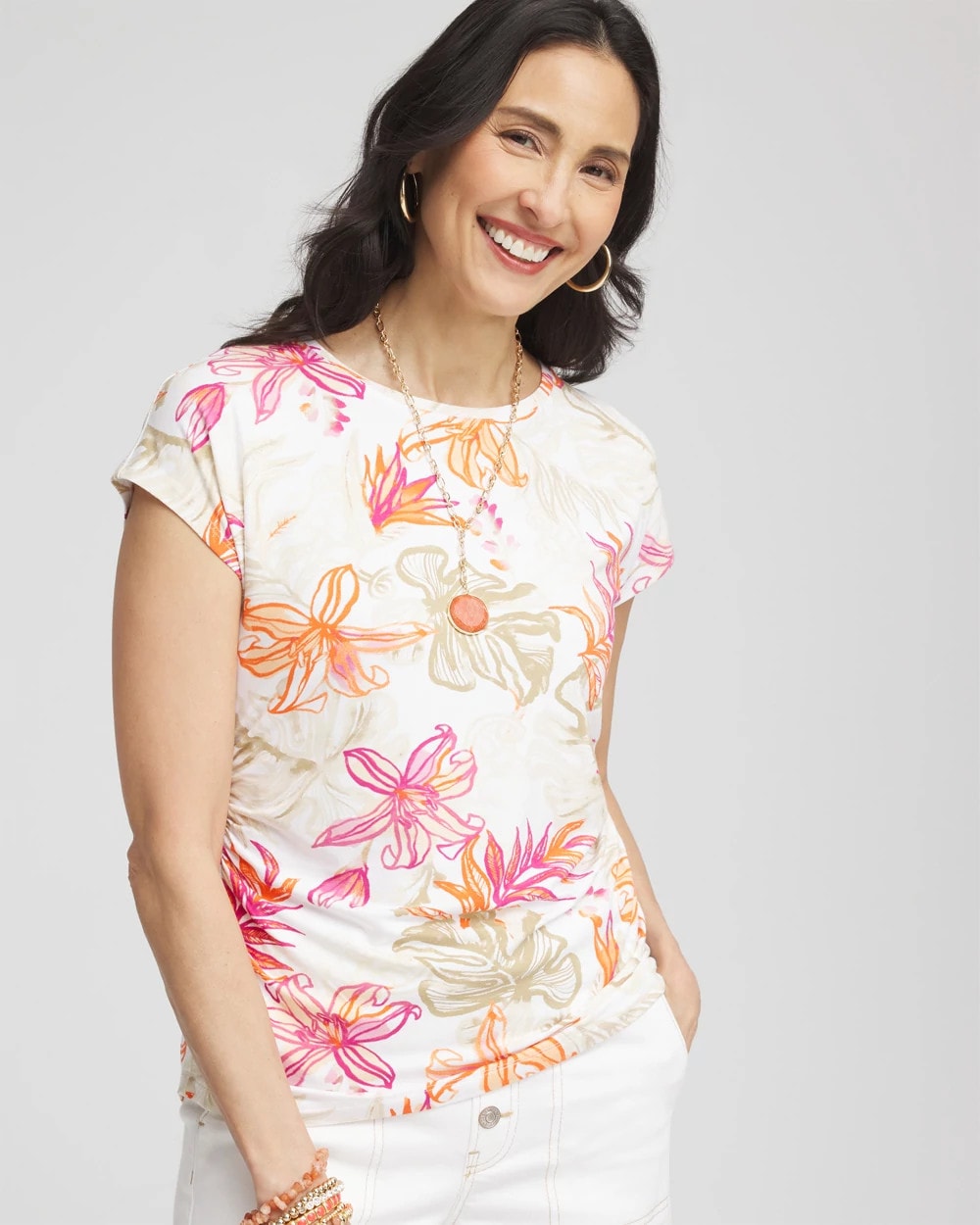 Chico's Trending | Touch of Cool™ Tropical Floral Dolman Tee