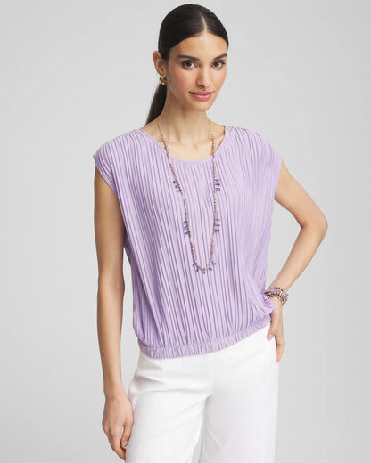 Chico's Value | Pleated Bubble-Hem Tee