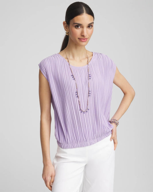 Chico's Value | Pleated Bubble-Hem Tee