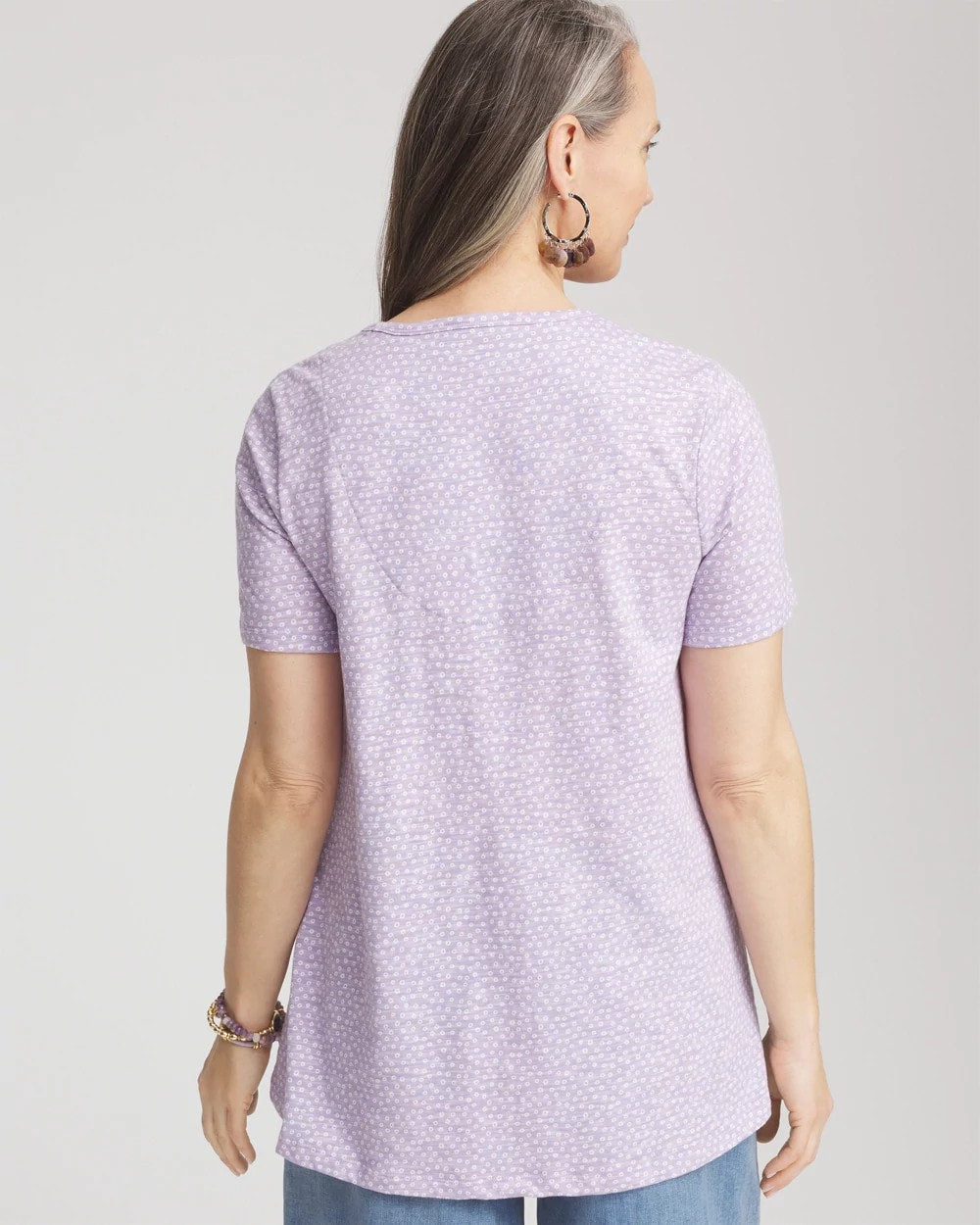 Chico's Popular | Polka-Dot Short Sleeve Forward Seam Tee
