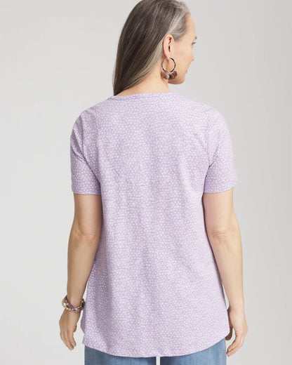 Chico's Popular | Polka-Dot Short Sleeve Forward Seam Tee