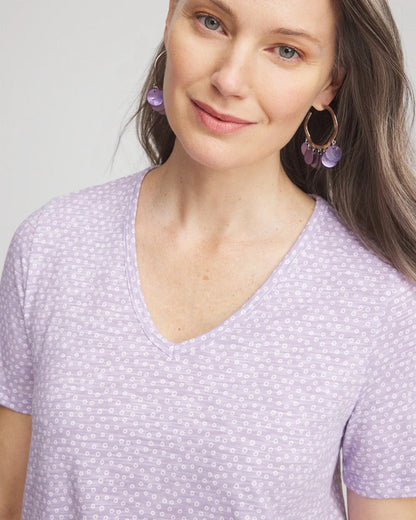 Chico's Popular | Polka-Dot Short Sleeve Forward Seam Tee