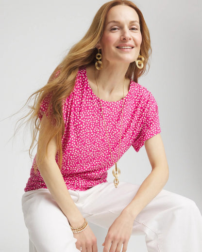 Chico's Trending | Touch of Cool™ Cheetah Ruched Banded Hem Top