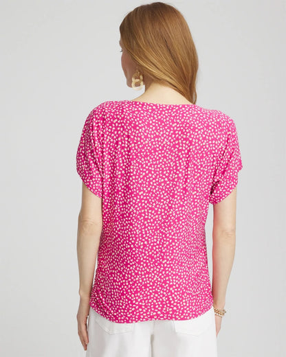 Chico's Trending | Touch of Cool™ Cheetah Ruched Banded Hem Top