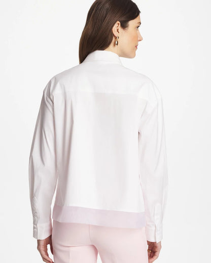 Chico's Discount | Poplin Organza Collared Shirt
