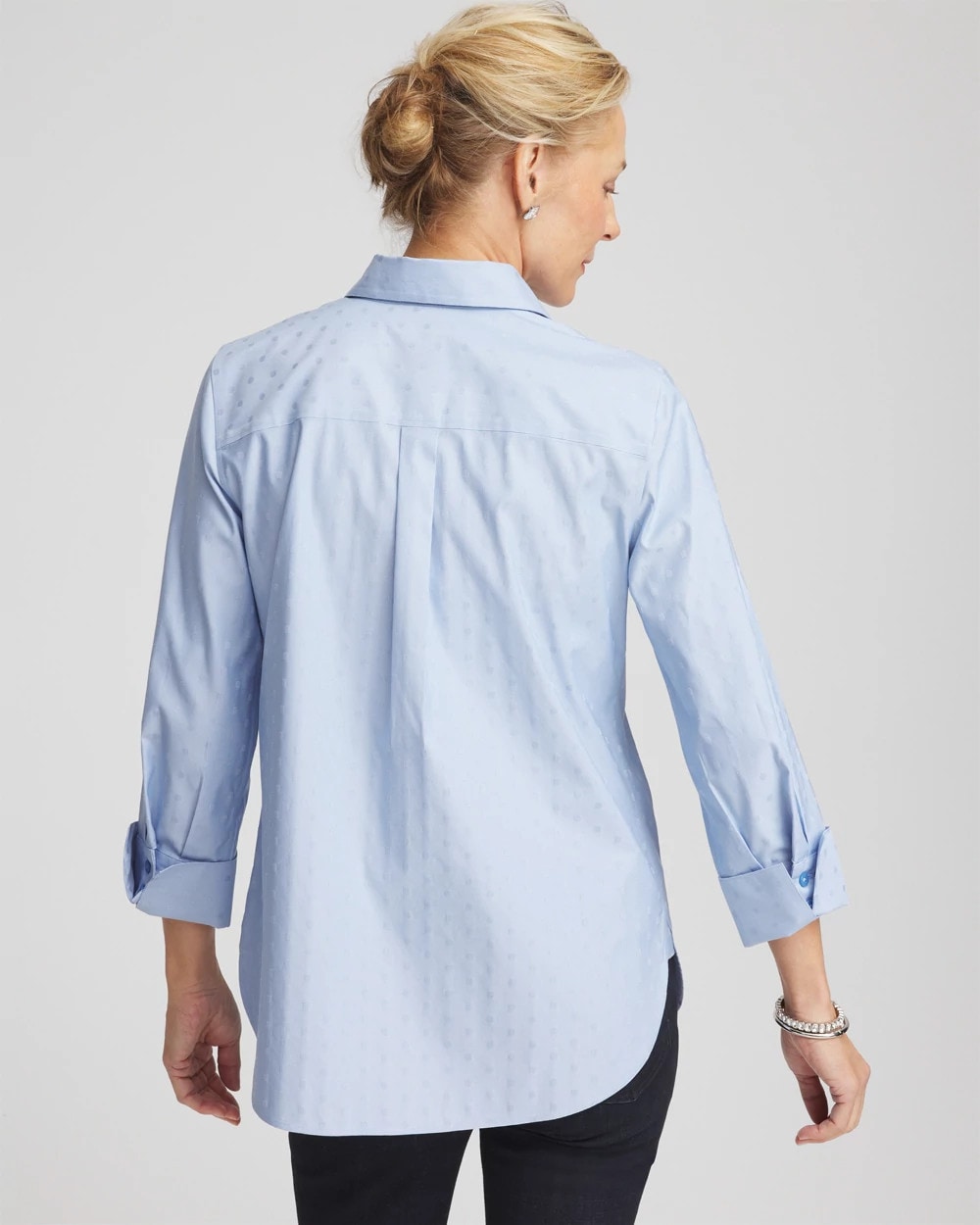 Chico's Discount | No Iron™ Striped Jacquard Sateen Shirt