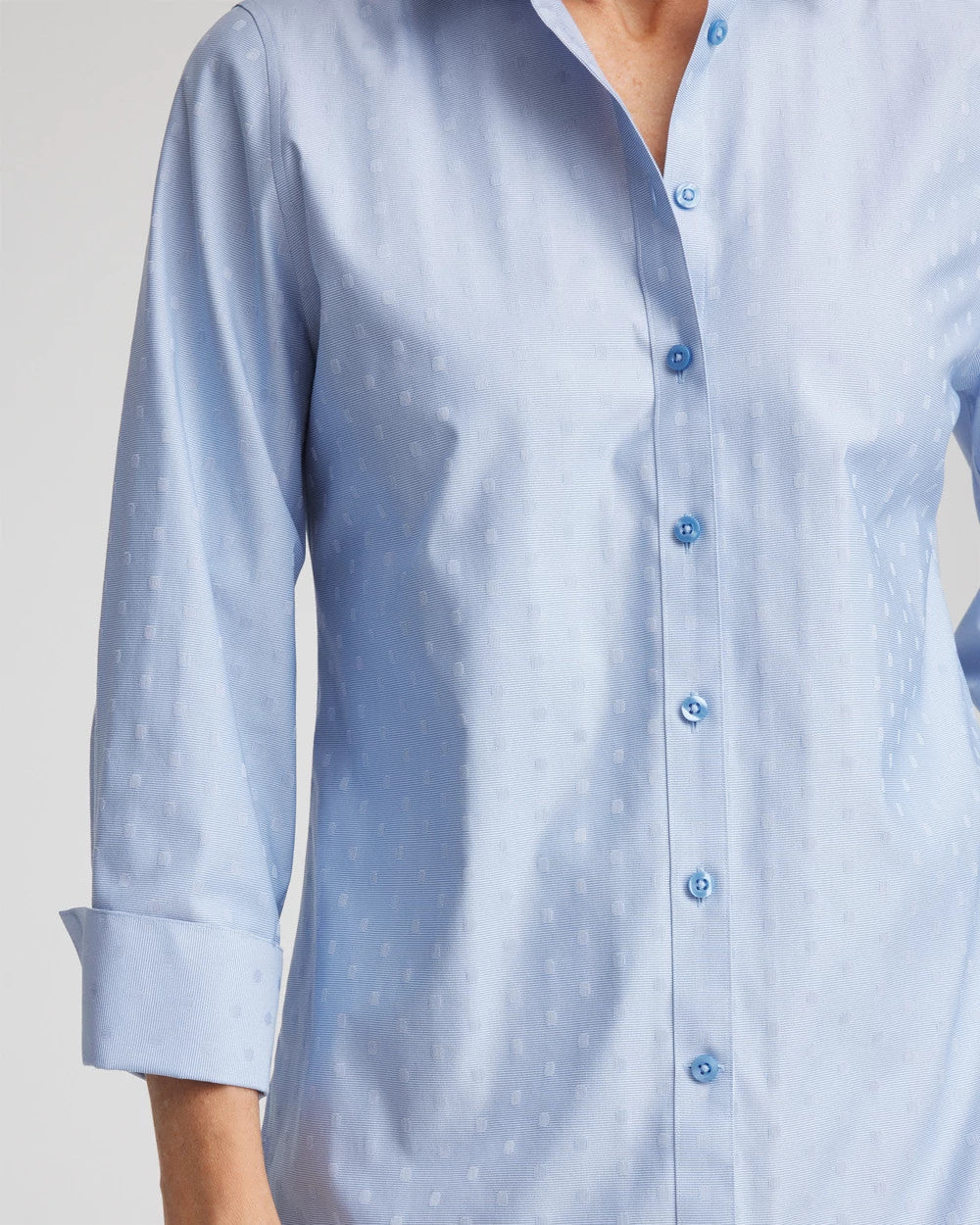 Chico's Discount | No Iron™ Striped Jacquard Sateen Shirt