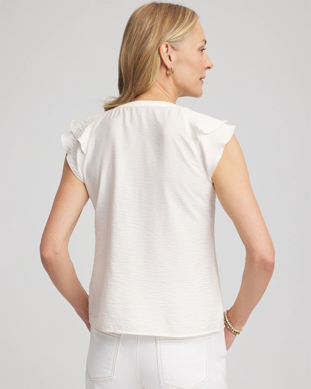 Chico's Best Seller | Crepe Ruffle-Trim Blouse